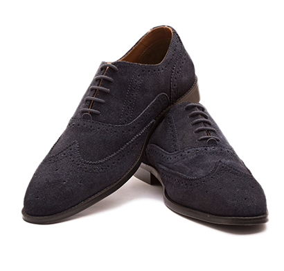 the leather box (33563) calf leather the blue blooded navy suede oxford mens shoes